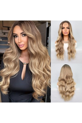 Kumral Dore Sarı Ombre Balköpüğü Röfleli Tül Peruk