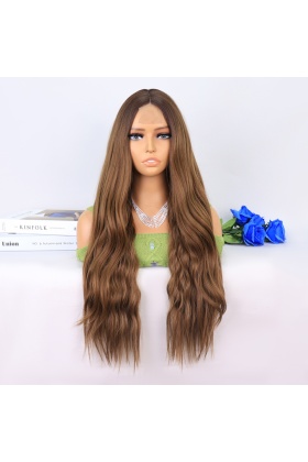 Koyu Kumral Açık Kumral Ombreli Tül Peruk