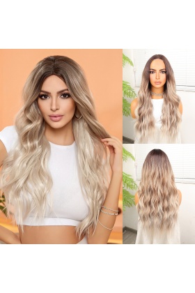 Kumral Beyaz Platin Ombre ve Röfleli Tül Peruk