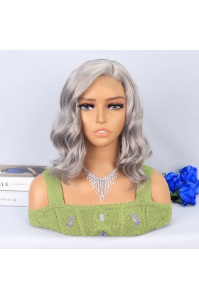 Silver Gri Yan Tül Peruk