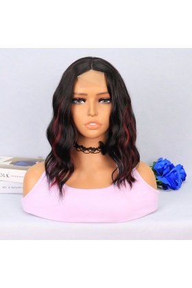 Siyah Kızıl Işıltılı Tül Peruk