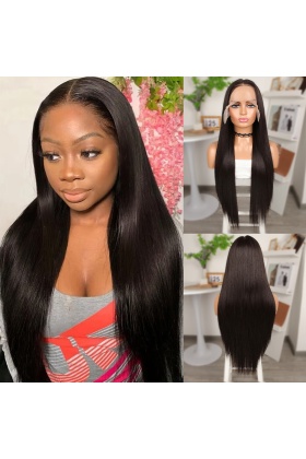 Koyu Kestane Ekstra Uzun Fiber Sentetik Düz Tül Peruk