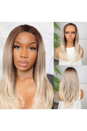 Kumral Beyaz Platin Ombreli Tül Peruk