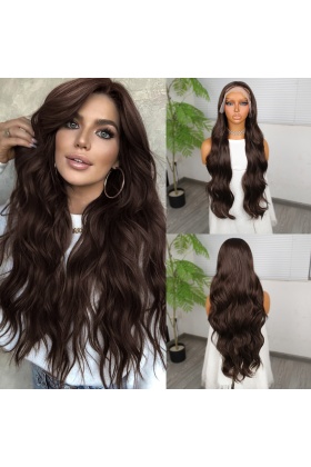 Koyu Kumral Fiber Sentetik Tül Peruk