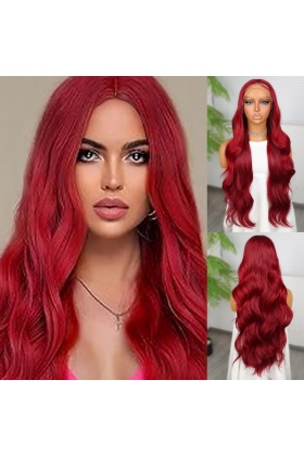 Kızıl Fiber Sentetik Ekstra Uzun Tül Peruk