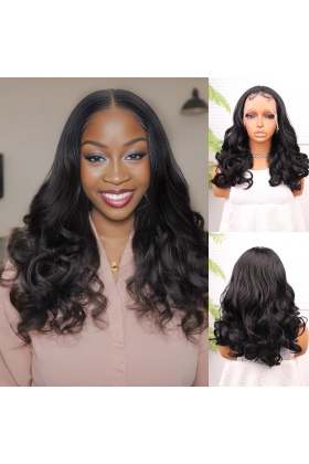 Siyah Bebek Saçlı Geniş Dalgalı Fiber Sentetik Tül Peruk