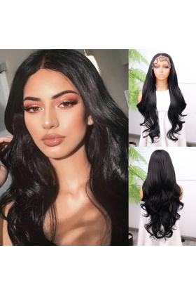 Siyah Renk Bebek Saçlı Fiber Sentetik Tül Peruk