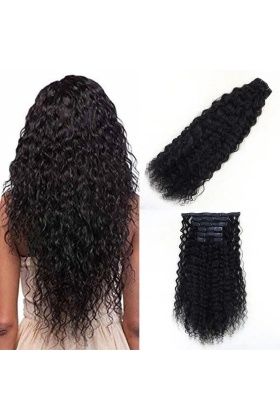 Yoğun Dalgalı 7 Parça Görünmez Yarım Ay Set %100 Gerçek Saç - 70cm