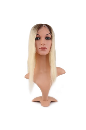 Ön Kısmı Ekstra Tül Kahverengi / Beyaz Platin Ombreli Baby Taban Tepelik - 13x14cm