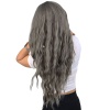 Perçemli Uzun Su Dalgası Fiber Sentetik Peruk- Koyu Gri