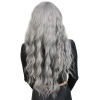 Perçemli Uzun Su Dalgası Fiber Sentetik Peruk - Açık Gri