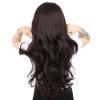 Yoğun Dalgalı Fiber Sentetik Uzun Perçemsiz Peruk-Koyu Kahve