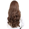 Kahküllü Uzun Dalgalı Fiber Sentetik Peruk - Kahve Karamel