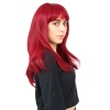 Düz Perçemli Orta Boy Fiber Sentetik Peruk - Kızıl