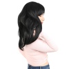 Düz Perçemli Orta Boy Fiber Sentetik Peruk - Siyah