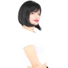 Küt Kahküllü Fiber Sentetik Peruk - Siyah