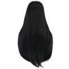Düz Perçemli Uzun Fiber Sentetik Peruk - Siyah