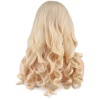 Dalgalı Perçemli Uzun Fiber Sentetik Peruk - Platin