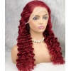 Gerçek Front Lace Tül Peruk - Yoğun Dalgalı - Kızıl 70-75cm