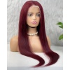 Gerçek Front Lace Tül Peruk - Düz - Koyu Kızıl 70-75cm