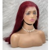 Gerçek Front Lace Tül Peruk - Dalgalı - Koyu Kızıl 70-75cm