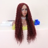 Kızıl Kahve Uzun Kıvırcık Dalgalı Fiber Sentetik Tül Peruk