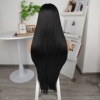 Siyah Ekstra Uzun Fiber Sentetik Düz Tül Peruk