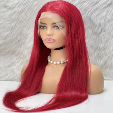 Gerçek Front Lace Tül Peruk - Düz - Kızıl 70-75cm