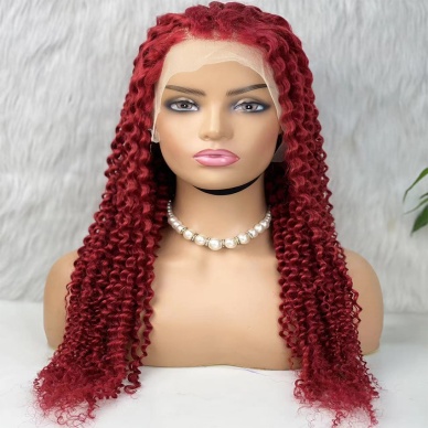 Gerçek Front Lace Tül Peruk - Kabarık Afro - Kızıl 70-75cm