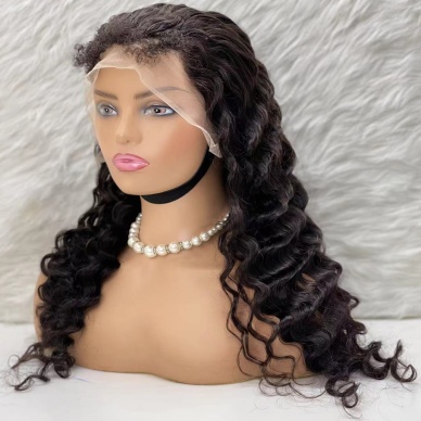 Gerçek Front Lace Tül Peruk - Yoğun Dalgalı - Doğal 65-70cm