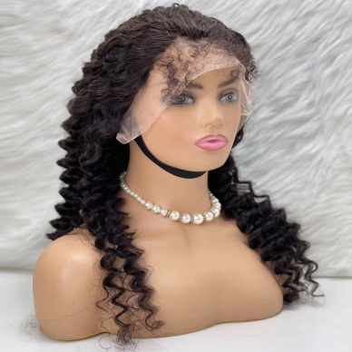Gerçek Front Lace Tül Peruk - Derin Dalgalı - Doğal 60-65cm