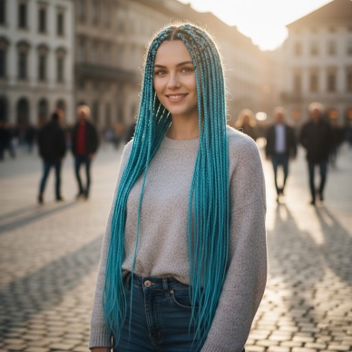 Afrika Örgüsü Ve Rasta İçin Sentetik Saç - Bebek Mavisi