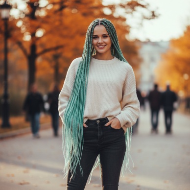 Afrika Örgüsü Ve Rasta İçin Sentetik Saç - Su Yeşili