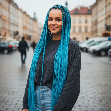 Afrika Örgüsü Ve Rasta İçin Sentetik Saç - Turkuaz