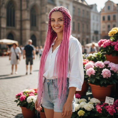 Afrika Örgüsü Ve Rasta İçin Sentetik Saç - Şeker Pembesi