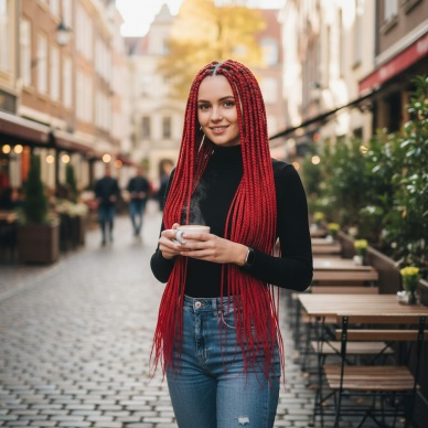 Afrika Örgüsü Ve Rasta İçin Sentetik Saç - Kırmızı