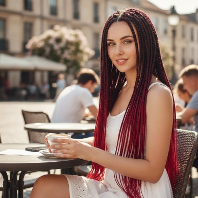 Afrika Örgüsü Ve Rasta İçin Sentetik Ombreli Saç - Siyah / Kızıl