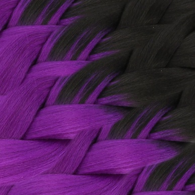 Afrika Örgüsü Ve Rasta İçin Sentetik Ombreli Saç - Siyah / Mor