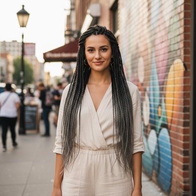 Afrika Örgüsü Ve Rasta İçin Sentetik Ombreli Saç - Siyah / Koyu Gri