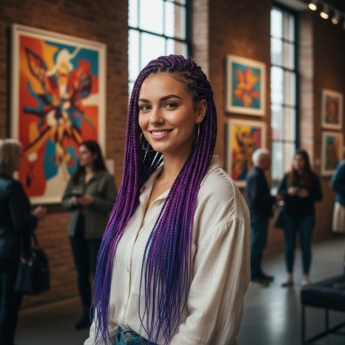 Afrika Örgüsü Ve Rasta İçin Sentetik Ombreli Saç - Açık Mor / Koyu Mor