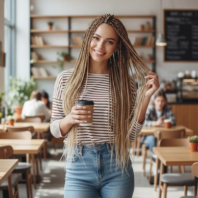 Afrika Örgüsü Ve Rasta İçin Sentetik Ombreli Saç - Küllü Kumral / Platin