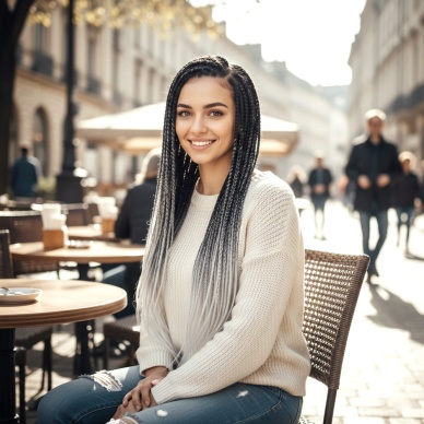 Afrika Örgüsü Ve Rasta İçin Sentetik Ombreli Saç - Siyah / Gri / Beyaz