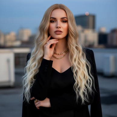 Fiber Sentetik Uzun Su Dalgası Peruk - Balköpüğü / Platin Kısa Ombreli