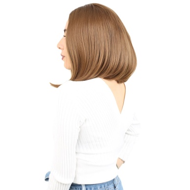 Fiber Sentetik Peruk Perçemsiz Kısa Düz - Kumral