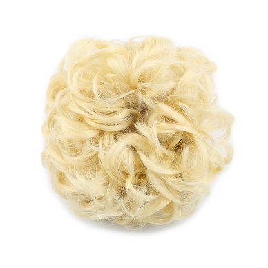 Yoğun Saçlı Lastikli Topuz Toka - Platin