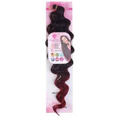 Su Dalgası Saç - Siyah Kızıl Ombreli