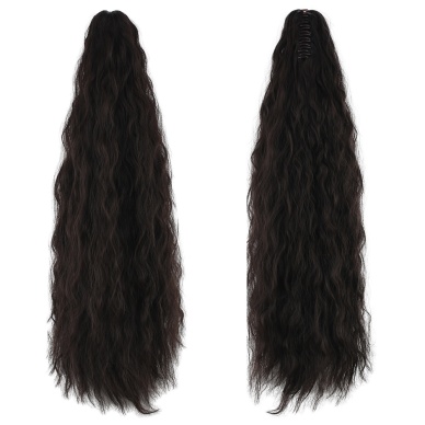 Tokalı Kabarık Dalgalı At Kuyruğu - Kahverengi