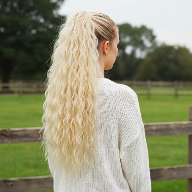 Tokalı Kabarık Dalgalı At Kuyruğu - Açık Platin