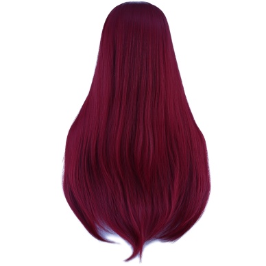 Düz Perçemli Uzun Fiber Sentetik Peruk - Kızıl