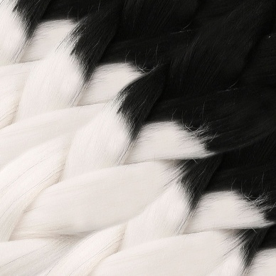 Afrika Örgülük Sentetik Ombreli Saç 100 Gr. - Siyah / Beyaz